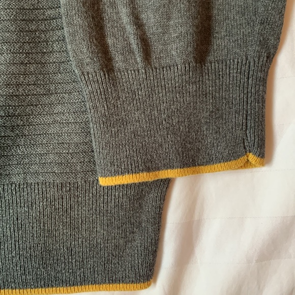 COPY - Fredrik Anderson Copenhagen grey cotton ribbed crewneck sweater w yellow… - Picture 3 of 5